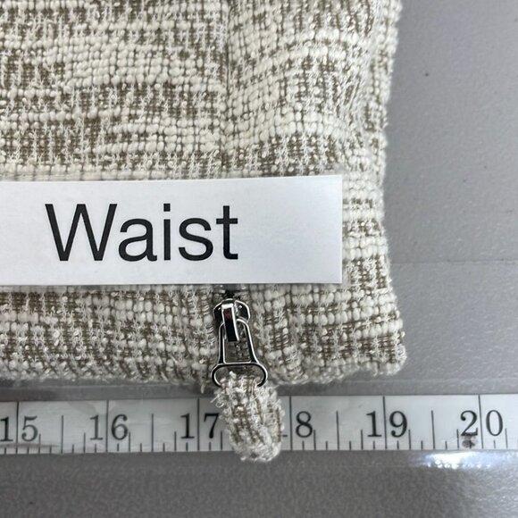 Max Studio Nordstrom NWT Jacket Diagonal Zip Knit Collar Tan White Size Large L - Picture 16 of 17